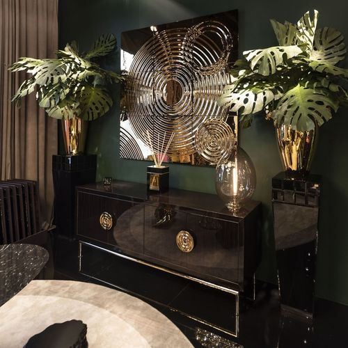 Contemporary sideboard - NEW SECRET 2 - VGnewtrend - ebony / matte lacquered wood / with shelf