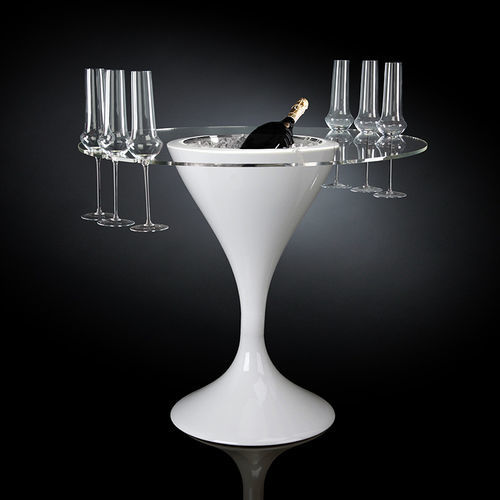 Contemporary high bar table - COCKTAIL TIME RUSTY SMALL - VGnewtrend - low-density polyethylene (LDPE) / glass / polyethylene base