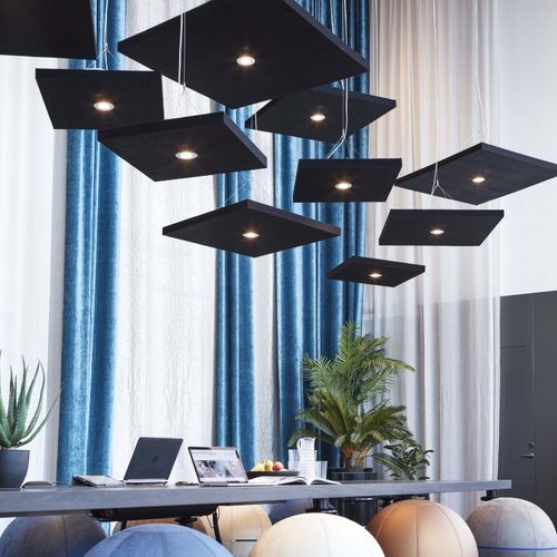 Ceiling acoustic panel - SOUND OFF - Götessons - textile / square / for office