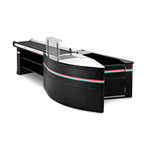 Semicircular cashier counter - FLAME  - Rosss - supermarket