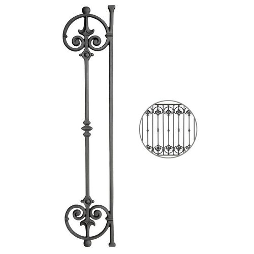 Cast iron railing - BR 14 - Ghisarredo - with panels / outdoor / for balconies