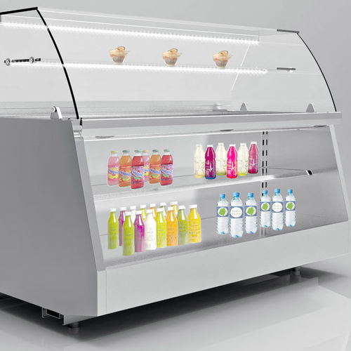 Counter refrigerated display case - CLASSIC COMBI - Oscartek - for shop / stainless steel / with door