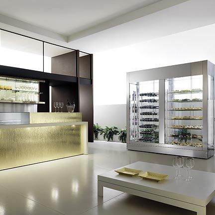 Serving wine cabinet - PROVINO - Oscartek - commercial / free-standing / stainless steel