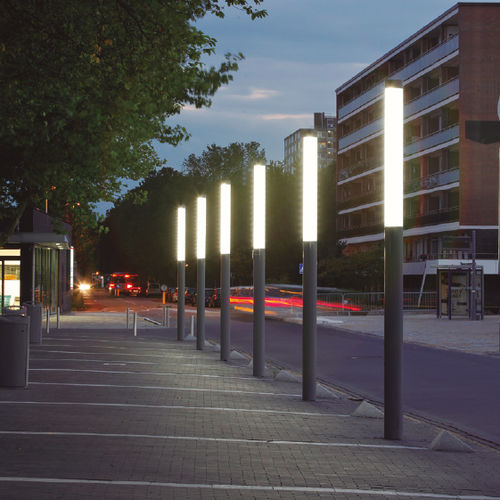 Contemporary light column DFT Setga stainless steel / PMMA / LED