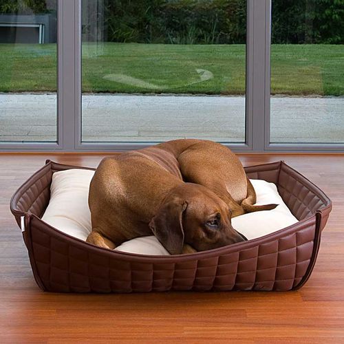 Leather deals dog basket