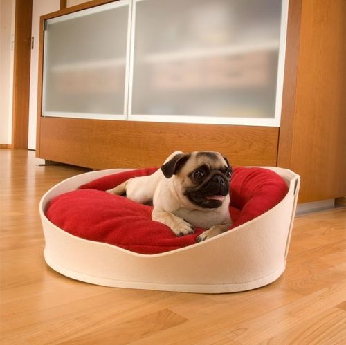 Wool dog basket - ARENA - pet.interiors - cotton / velvet / felt