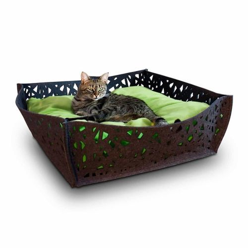 Wool cat basket - NIDO - pet.interiors - cotton / polyester / felt