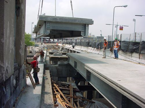 Steel bridge - TRIBOROUGH  - The Fort Miller Co. - precast concrete / beam / road