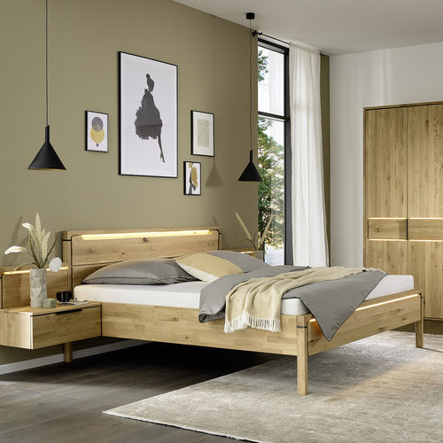 Double bed - ANCONIA - Musterring - contemporary / with headboard / with built-in light