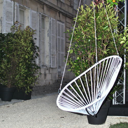 Hanging armchair - Acapulco  - BOQA - contemporary / linen / leather
