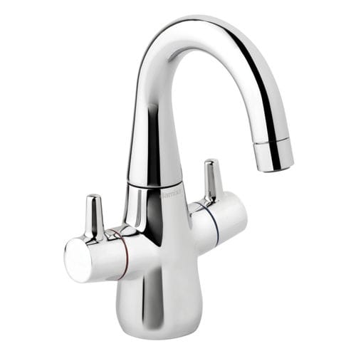 Double-handle washbasin mixer tap - 9096700 - Damixa - countertop / chromed metal / bathroom