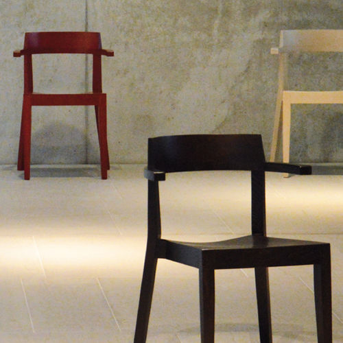 Contemporary chair - HAWELKA - Jankurtzmöbel - outdoor / beech / stackable