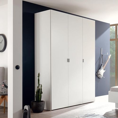 Contemporary wardrobe - BASIC - NOW! By Hülsta - lacquered wood / with swing doors / white