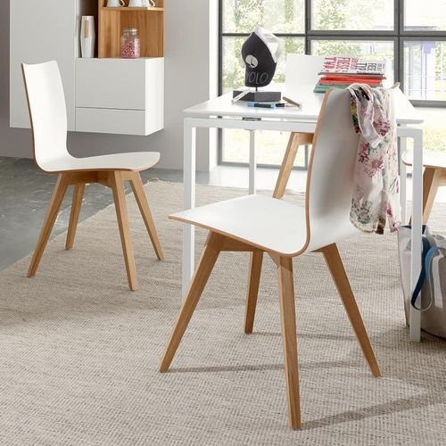 Contemporary chair - SPEISEN - NOW! By Hülsta - indoor / HPL / walnut base
