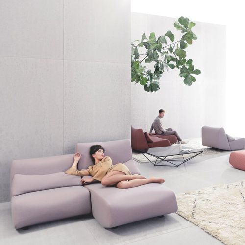 Modular sofa - ABSENT - prostoria - contemporary / fabric / brown