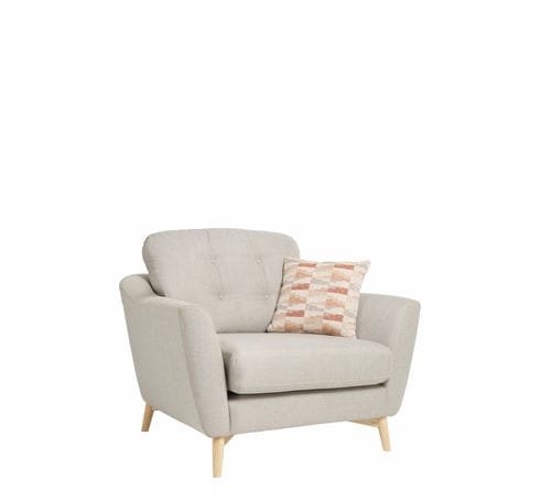 Contemporary armchair - GELA - ercol - fabric / ash / cushion