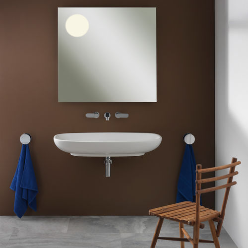 Wall-mounted washbasin - NUDA 85 - FLAMINIA - ceramic / high-gloss / matte finish