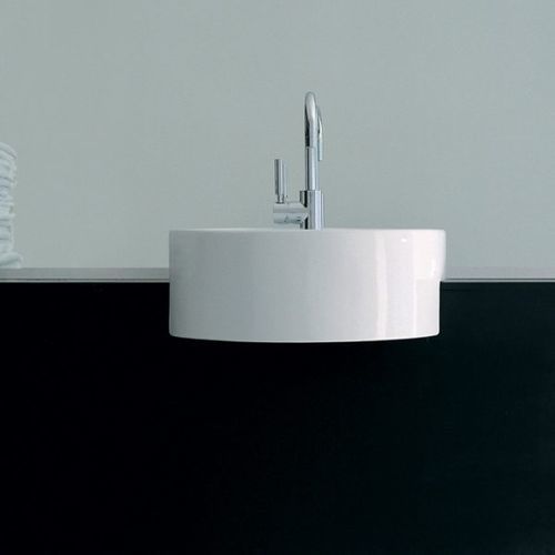 Semi-recessed washbasin - TWIN SET 52 - FLAMINIA - ceramic / high-gloss / matte finish