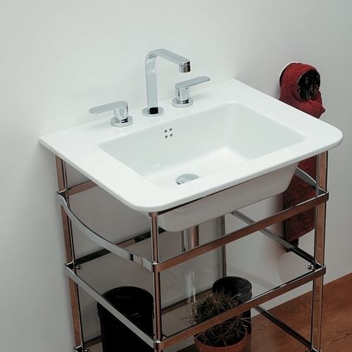 Double-handle washbasin mixer tap - ONE  - FLAMINIA - countertop / chromed metal / brass