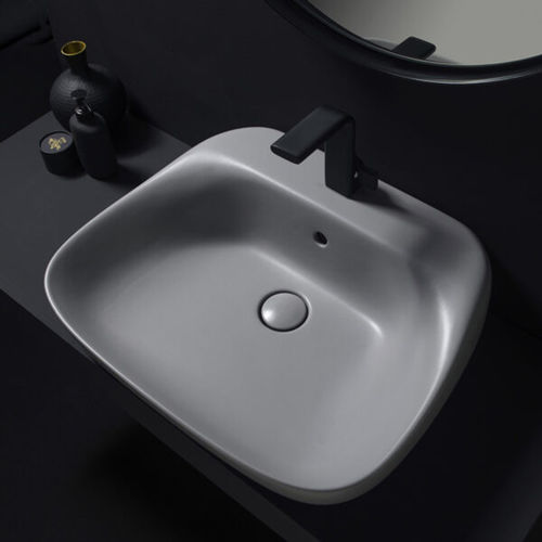 Countertop washbasin - FU60L - FLAMINIA - rectangular / 1-hole / with overflow