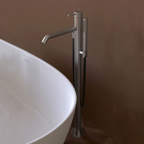 Bathtub mixer tap - ST2580ACC - FLAMINIA - freestanding / brushed stainless steel / bathroom