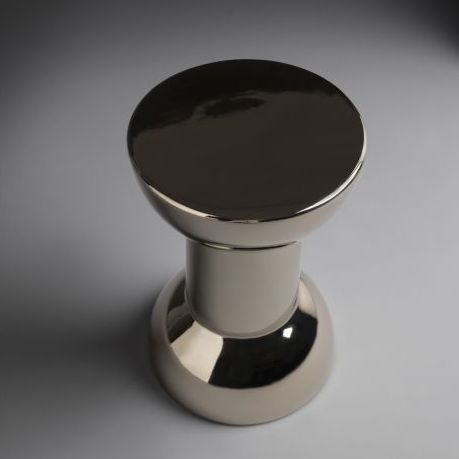 Modern stool - SGABELLO ROCCHETTO PLATINO - FLAMINIA - ceramic / ceramic base / central base