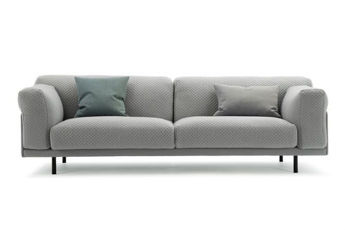 Contemporary sofa - TED - LK Hjelle - fabric / gray / 2-person