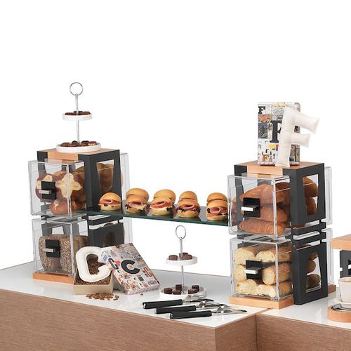 Baked goods display rack - AMC50-01-BK - GARIBALDI Garibaldis N. Sons Co.  - countertop / glass / acrylic