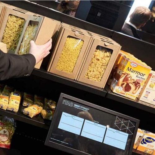 Supermarket gondola shelving - SMART FITTINGS™ SCALE - ITAB Shop Concept AB 