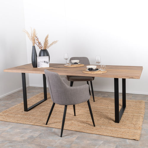 Contemporary dining table - SUN WOOD : AMBER 08 - SUN WOOD by Stainer - oak / metal base / rectangular