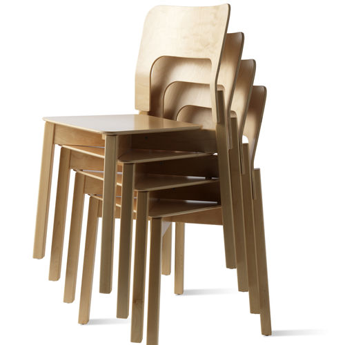 Contemporary visitor chair - S-393 - Balzar Beskow - indoor / wooden / stackable
