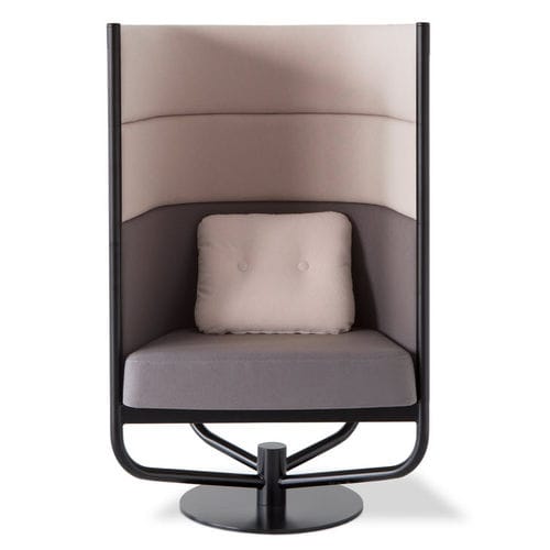 Contemporary visitor armchair - BUILDING - Balzar Beskow - fabric / high-back / privacy