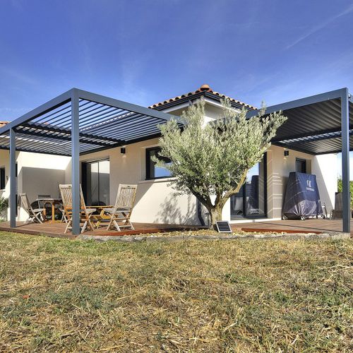 Custom pergola - SPR01 - AXIUM solutions aluminium - self-supporting / wall-mounted / extruded aluminum