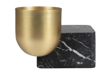 Contemporary vase - BALANCE HOLDER - V-LAB - brass / marble / black