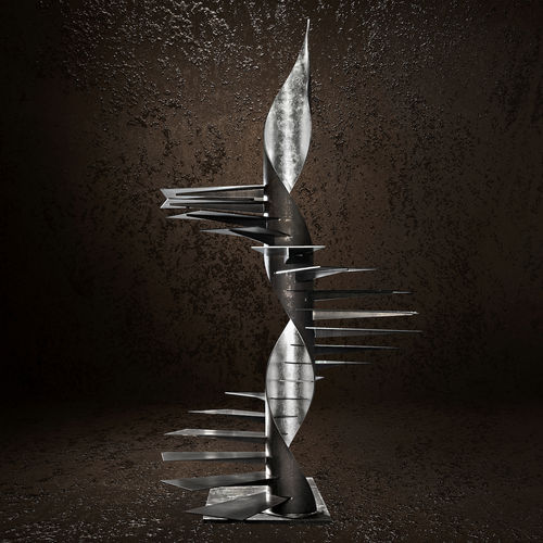 Spiral staircase - SKULPTURA : "LEAF" SILVER - Officine Sandrini - metal step / metal frame / home