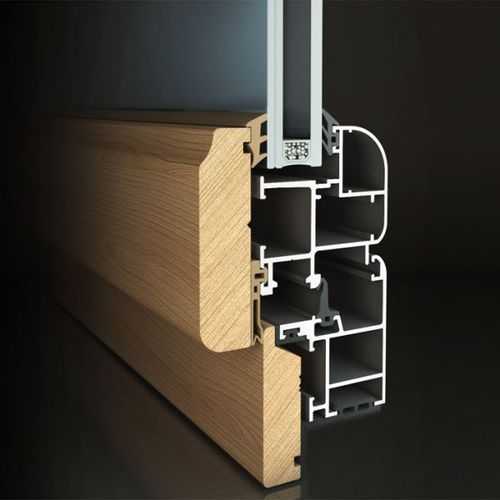 Aluminum door profile - WOOD STYLE - Allco spa - wooden
