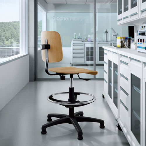 Fabric task chair - TECNIK - SOKOA - plastic / wooden / swivel