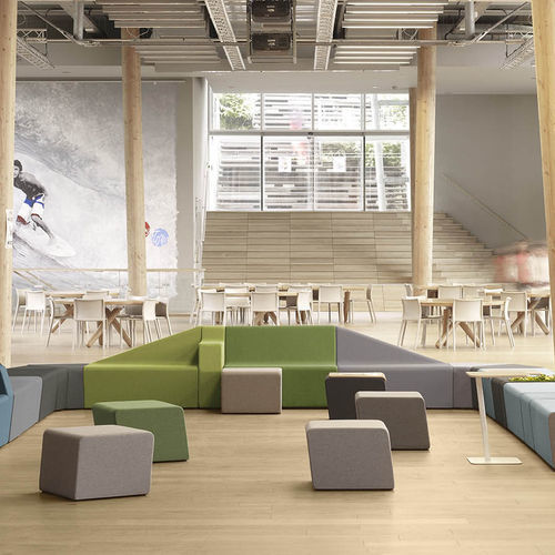 Modular upholstered bench - MENDI - SOKOA - contemporary / fabric / for public use