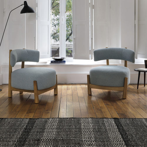 Contemporary fireside chair - DALYA - Coedition - fabric / ash / beech