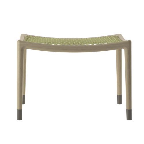 Contemporary stool - SIGA  - DIMENSIONE CHI WING LO - leather / rope / wooden base