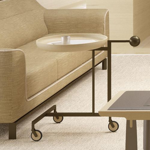 Metal trolley - NERA  - DIMENSIONE CHI WING LO - solid wood / natural oak / sucupira