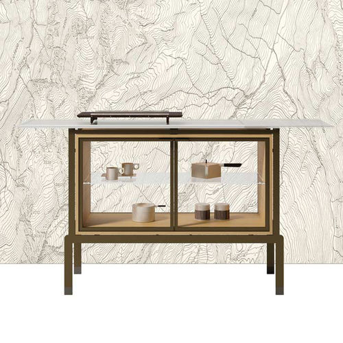 Contemporary sideboard - NERA - DIMENSIONE CHI WING LO - natural oak / sucupira / metal