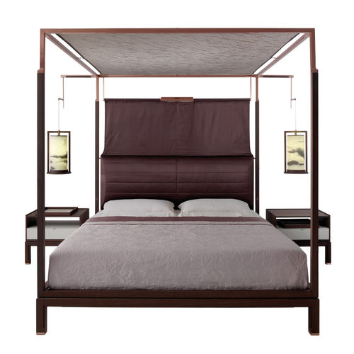 Canopy bed - THEA - DIMENSIONE CHI WING LO - double / contemporary / with upholstered headboard
