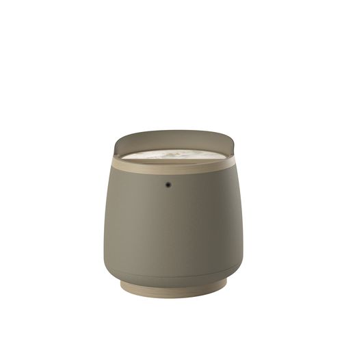 Contemporary bedside table - ISOS - DIMENSIONE CHI WING LO - wooden / leather / fabric