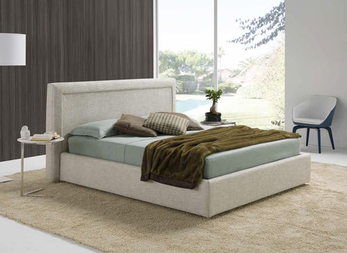 Double bed - QUADRO - Golden Night - contemporary / upholstered / with headboard