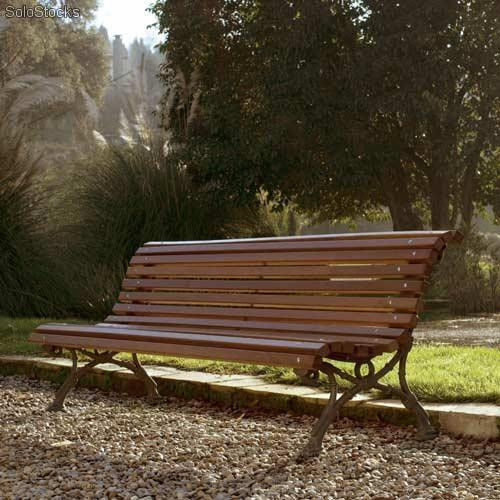 Traditional public bench - ROMANTICO - Colomer - wooden / cast iron / with backrest