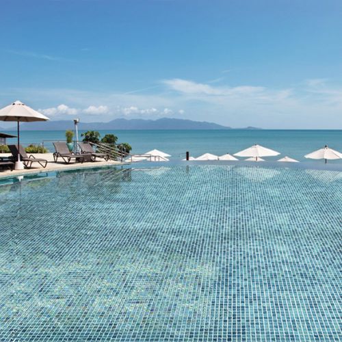 Glass mosaic tile - IRIDIS 33 - Mosavit - high-gloss / pool / wall