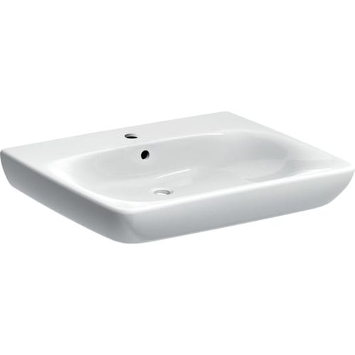 Wall-mounted washbasin - 501.461.00.7 - GEBERIT - ceramic / rectangular / 1-hole