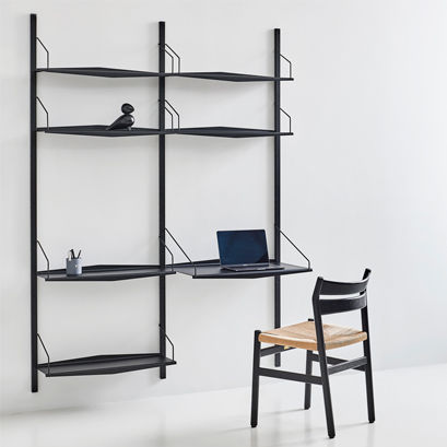 Wall-mounted shelf - SYSTEM ULTRA® - DK3 - contemporary / powder-coated steel / brass
