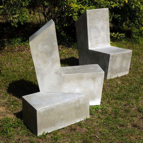 Contemporary garden chair - CUT.2 - LOVECEMENT - outdoor / indoor / fiber cement